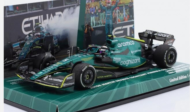 

Minichamps 447222205 Aston Martin Aramco Cognizant AMR22 Last Race Abu Dhabi GP F1 2022 Sebastian Vettel Custom Order 1/43 #5