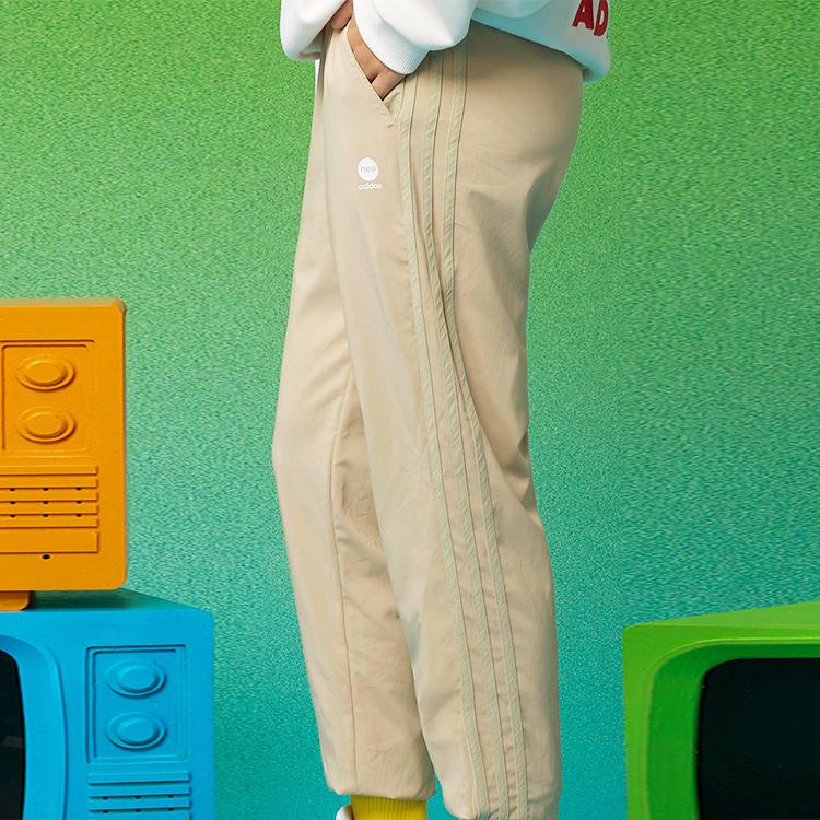 Adidas Neo Logo Cuffed Drawstring Mid-Rise Elastic Sports Pants Women Pants Prairie-Brown HF7307