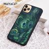 MaiYaCa Turquoise Stone Flora Peacock Feather Phone Case For iPhone 17 Air 16 pro max 15 14 plus 12 13 Cover coque