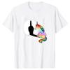 Unicorn Middle Finger T Shirt Women Mens T-Shirt Streetwear Tshirts Anime Clothes Four Seasons