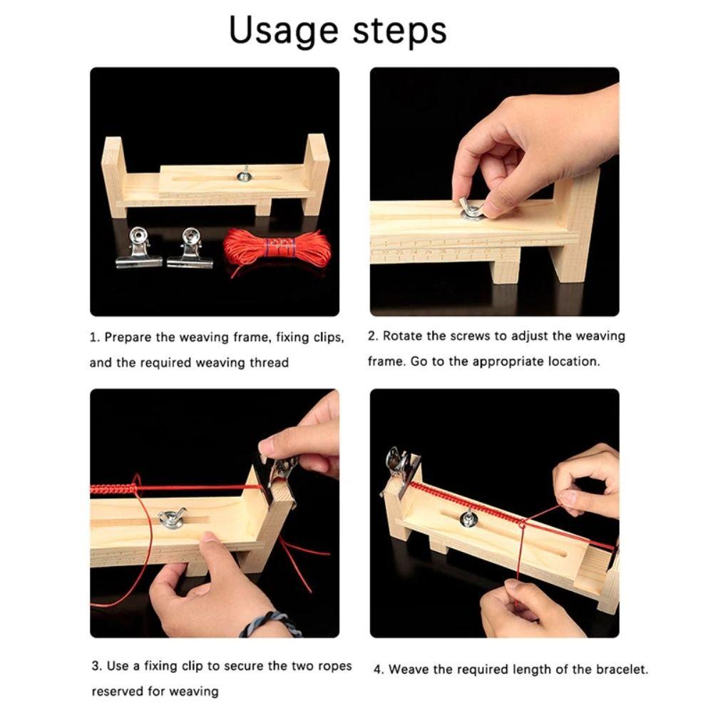 Feste Werkzeuge Holz Flechtrahmen Armbandmacher Armband Webwerkzeug DIY Weben