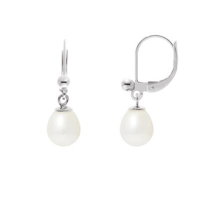 Earrings - - Genuine Cultured Pearls - 7-8 Mm - 925 Silver - Women