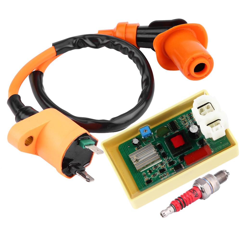 6Pins CDI Adjustable DC Performance Spark Plug Coil for GY6 50cc 250cc Scooter Moped ATV Part