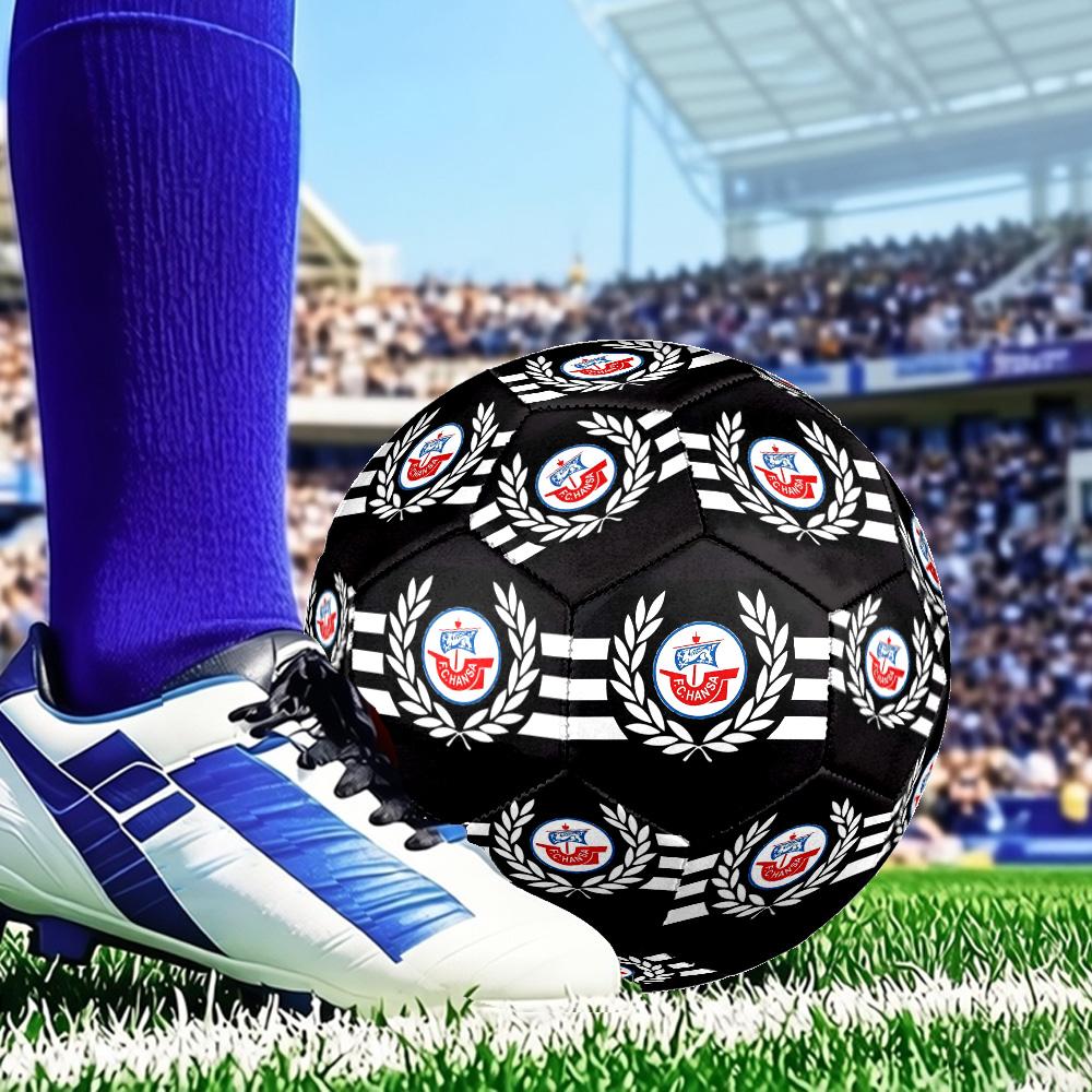Fc Hansa Rostock Crest Design Size 5 Soccer Ball, Suitable for Training and Matches, High-Elasticity, Wear-Resistant Material Gift for Fan