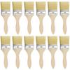 Lot de 12 pinceaux plats 6 cm - Manche 19,5 cm - Pinceau peinture acrylique polyvalent