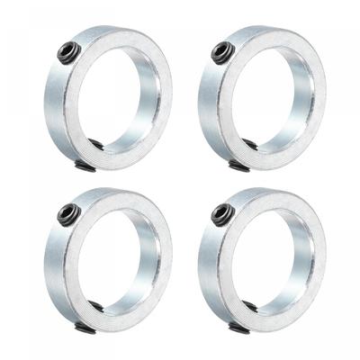 Uxcell verzinkte Kohlenstoffstahl-Wellenschellen, Klemmschellen mit Stellschraube, Silberfarben, 40 mm Innendurchmesser, 4 Stück