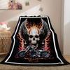 Skull Pattern Flannel Blanket Digital Print Blanket Halloween Gift Bedroom Sofa Decoration