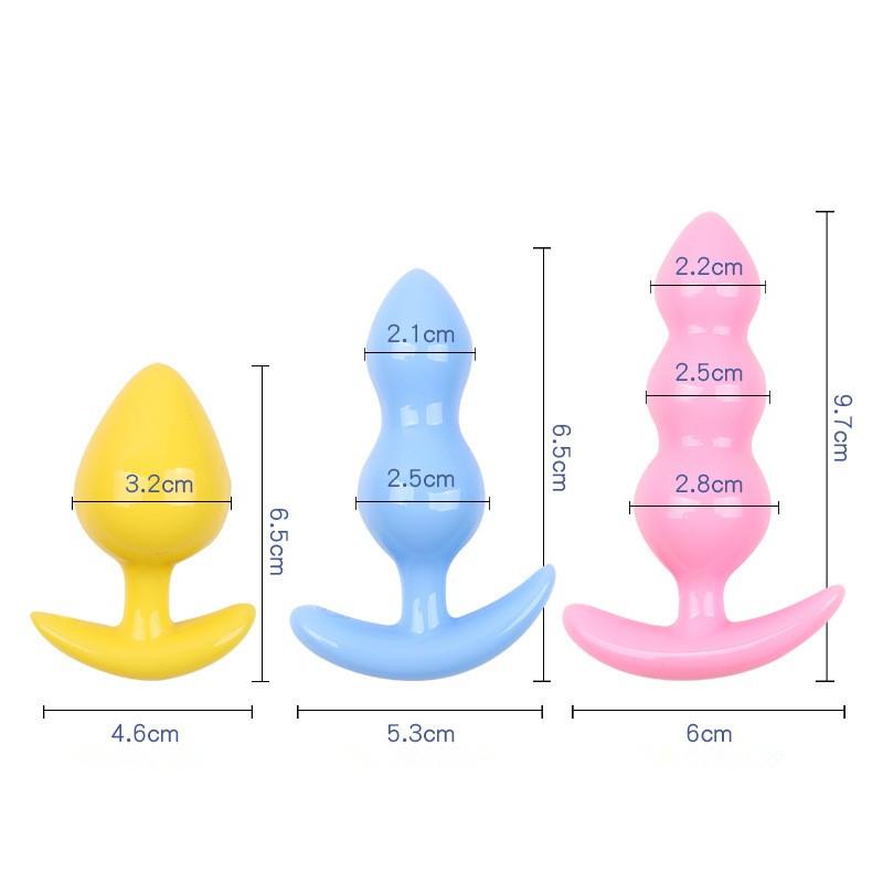 1/3Pcs Silicone Butt Plug Ease-in -Anal Plugs Training Set Expandable Beginner Anales Beads Beginner Soft Silicone Anal Plugs
