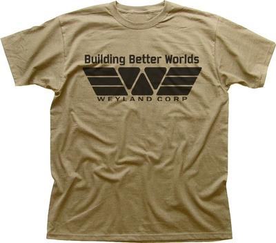 Alien Aliens Prometheus Weyland-Yutani cotone kaki zinco t-shirt OZ01487