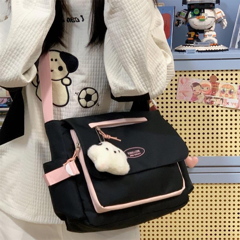 The New Schoolbag Is High-value, Fresh and Sweet, and the Candy-colored Satchel Is a Girl's Lightweight Spring Outing Large-capacity Messenger Bag.