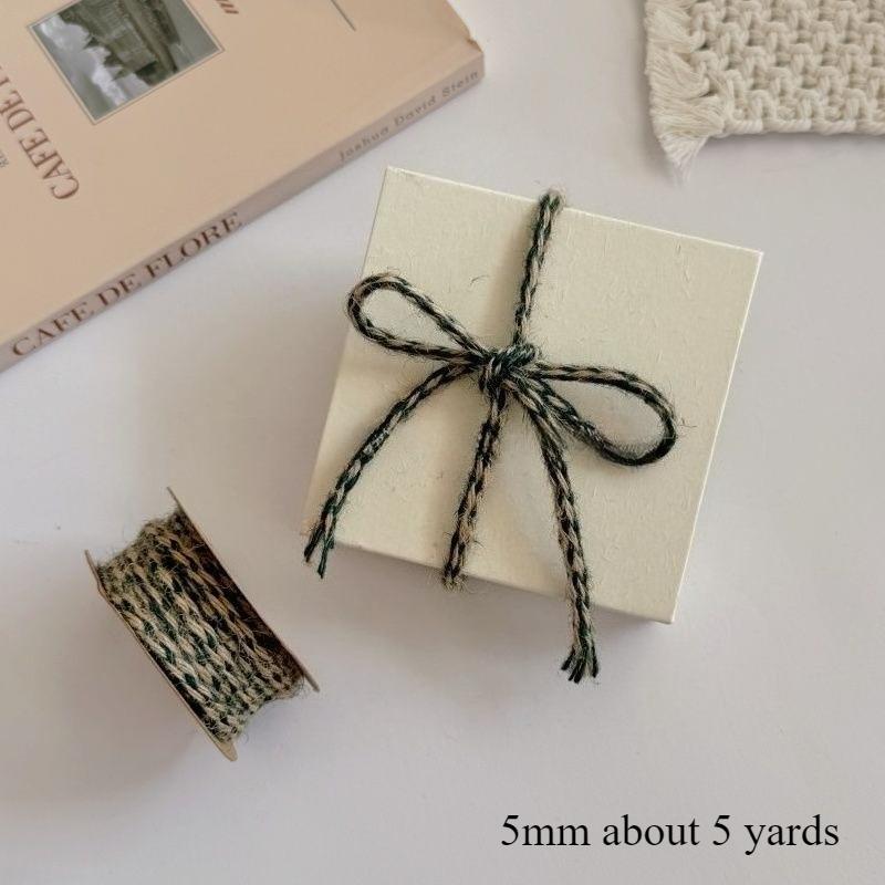 Vintage Red and White Contrasting Corrugated Hemp Rope Home Decoration Handmade Gift Packaging Technology DIY Packaging Gift