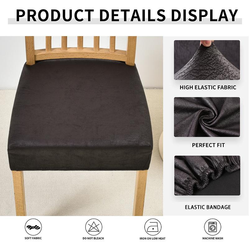 Fløyel Spisestoltrekk Stretch Setetrekk til Spisestuestoler, Kjøkken Parsons Stoltrekk Slipcover Beskytter Vaskbar