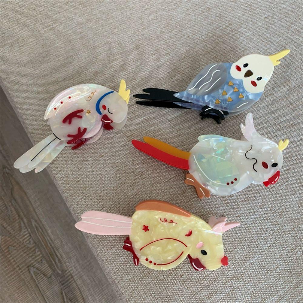 Creative Cartoon Animal Shark Clip Parrot Bird Hair Claw Personalized Acetic Acid Hair Claw  Female