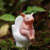 Mini Pig Desktop Ornaments Cartoon Toilet Pig Decoration Novelty Pig Figurine  Car Decor