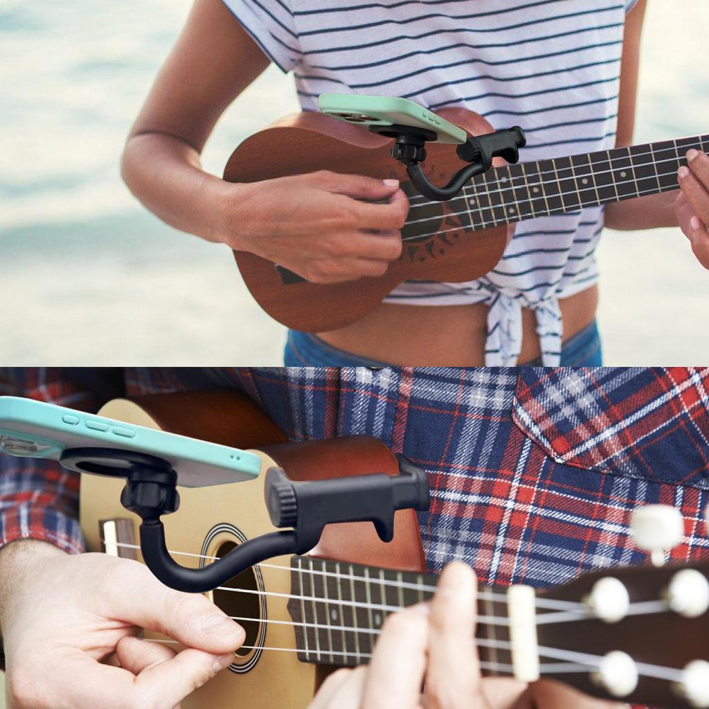 Guitar Phone Holder Strong Magnetic Musical Instrument Phone Stand Nonslip Ukulele Phone Bracket Easy to Install
