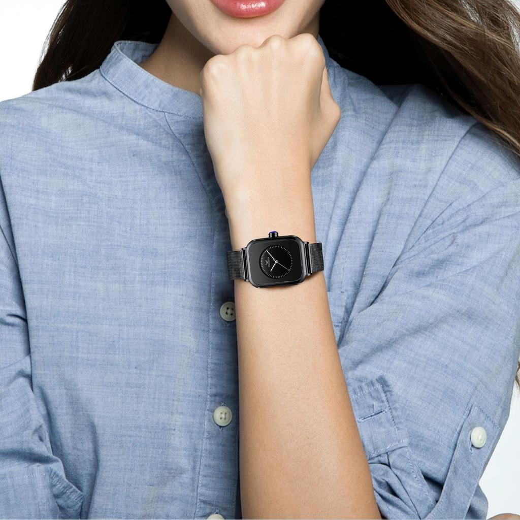 RORIOS Watch Simple Quartz For Commuting To School or Examination Sports Adults Popular Casual Stylish Christmas Birthday Present Black Women's