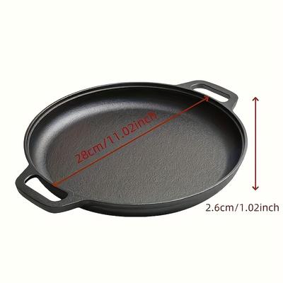 1 Mehrzweck-Gusseisenpfanne - Antihaftpfanne für Pizza, Grillen, Pfannkuchen, für die Heimküche und zum Kochen im Freien