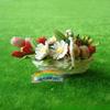 1/12 Mini Clay White Vine Basket Flower Basket Fruit Basket Model Miniature Simulation Flower Micro Landscape Decoration