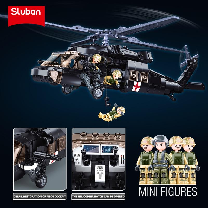 Ungiftig 692 Teile Militärisches UH-60L Medizinischer Rettungshubschrauber Bausteine Black Hawk Hubschrauber Modell Steine Bausätze Kinder DIY Spielzeug Weihnachtsgeschenk