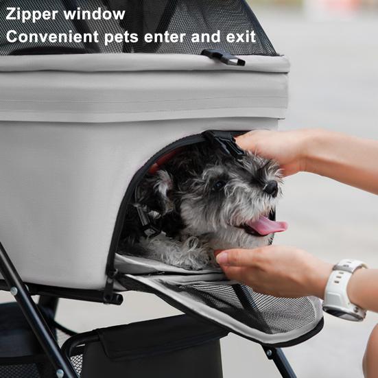 Pet Stroller, Folding Dog Stroller, Pet Folding Stroller, 4 Wheels Dog/Cat Puppy Stroller, Travel Carrier for Small/Medium