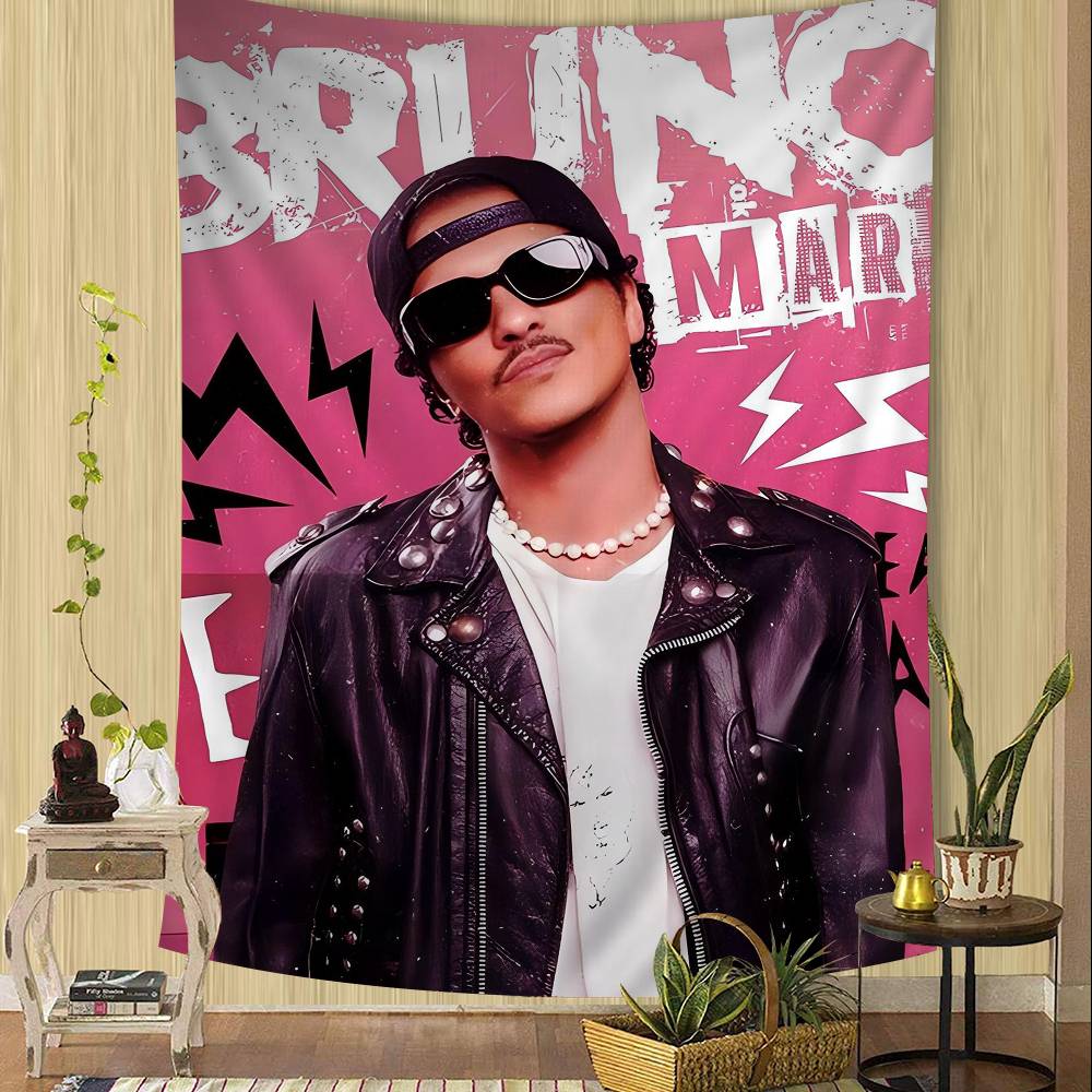 Bbruno Mars Singer Printed Large Wall Tapestry Hanging Tarot Hippie Wall Rugs Dorm Art Home Decor