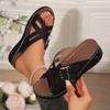 Fish-mouth Shoes Thick-soled Wedge Heels Slippers Beach One-line Shoes Slippers