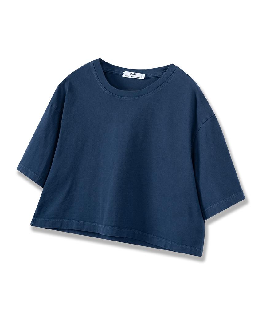 Descheuis Everyday Pigment Crop Short Sleeve T-Shirt (W) Navy