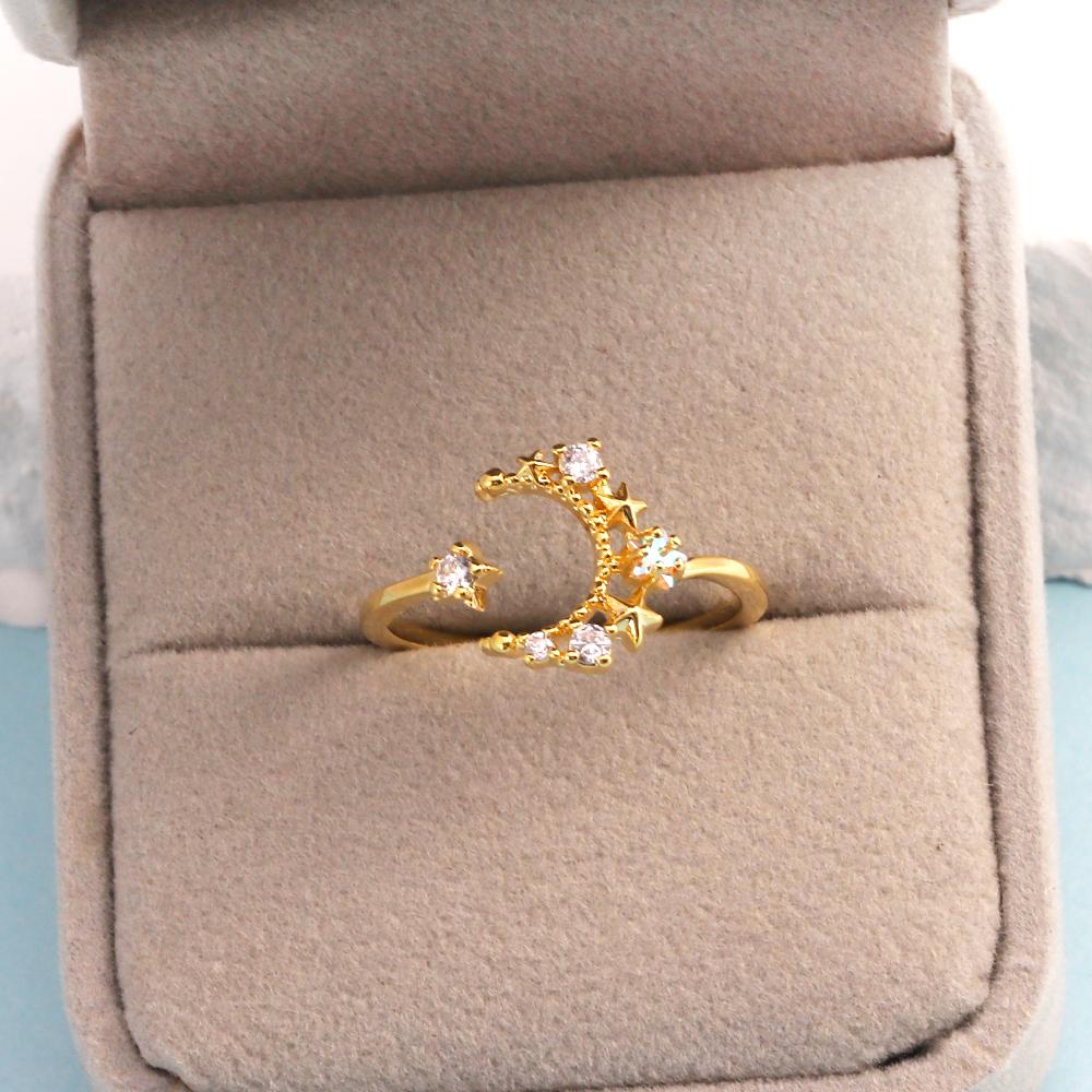 New Cute Colorful Zircon Flower Ring For Women Girl Fashion Vintage Zircon Adjustable Rings Jewelry Gift