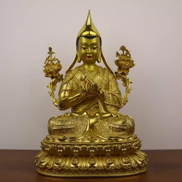 Feng Shui Copper Master Buddha Statue Ornament Home Living Decoration Crafts