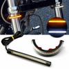 White/Amber Switchback LED Fork Turn Signal DRL Light Strips For Motorcycle 2X