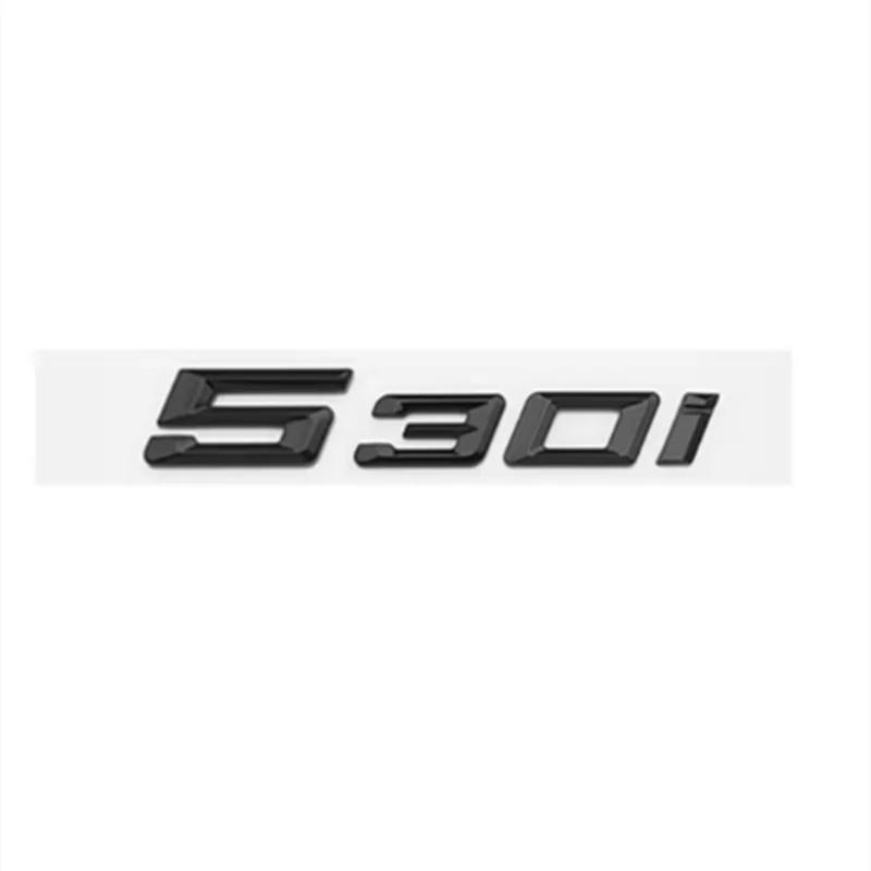 New Glossy Black Chrome Silver 3D Letters Numbers 520i 525i 530i Emblem for Car Trunk Sticker