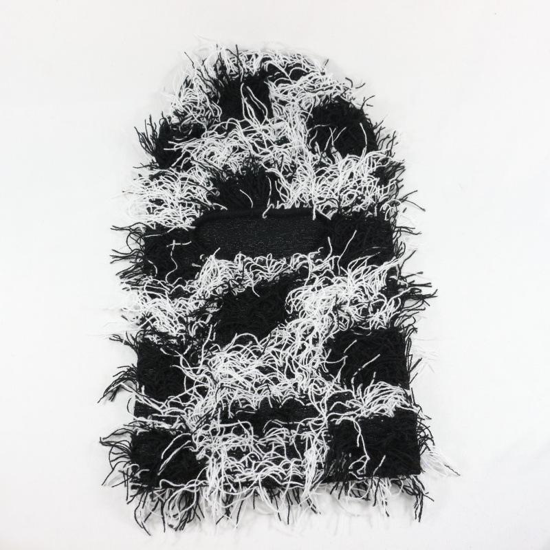 Winter Full Face Ski Mask for Women – Hip Hop Balaclava, Distressed Knitted, Warm Camouflage Fuzzy Ski Beanies Outdoor Hat