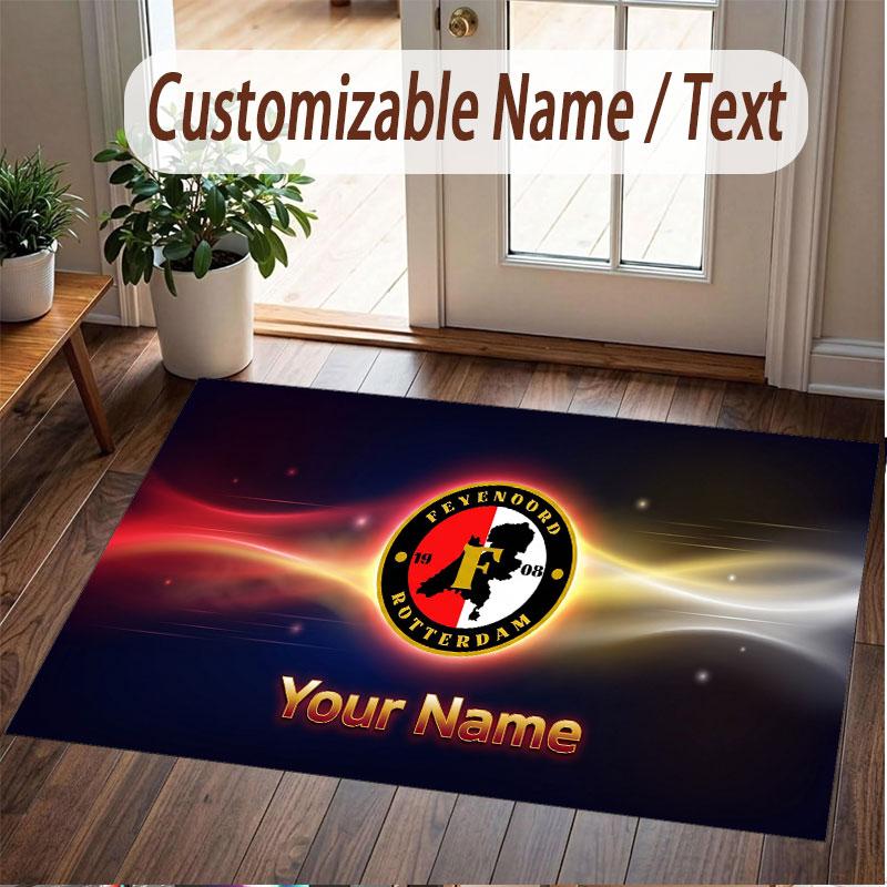 Tappeto Personalizzato Modello Feyenoord Stampa Nome Testo Morbido Antiscivolo Tappeto per Pavimento per Casa Decorazione Interna