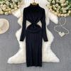 Gray Fashion Turtleneck Sweater Dress For Women New Autumn Winter Chic Long Sleeves A-Line Pullover Loose Knitted Dresses
