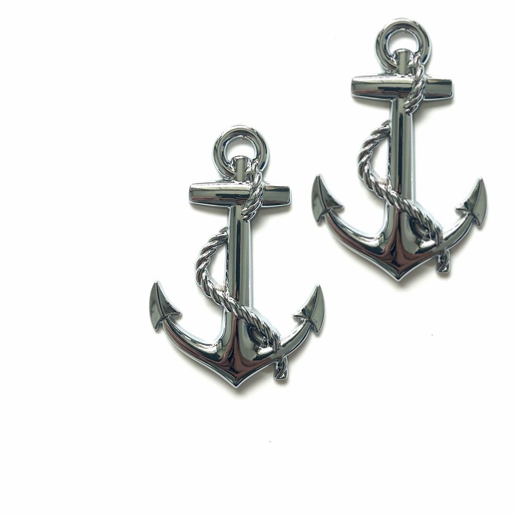3D Metal Personality Car Stickers Boat Anchor Hooks Navy Emblem Grill Cross Badge Pirate Ship Car Body Sticker