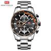 Mini Focus Fashion Steel Belt Speed Measurement Men'S Watch Three-Eye Chronograph Calendar Luminous Waterproof Quartz Watch 0218G