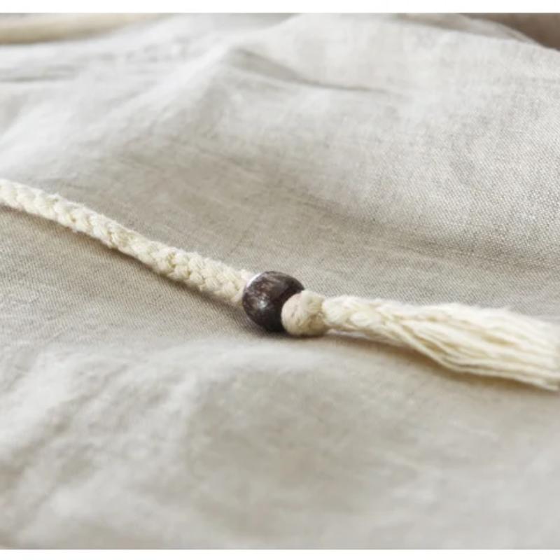 Spring and Summer New Man Pants Natural Pure Linen Long Pant Solid Color Drawstring Elastic Waist Trousers Daily Casual Pants