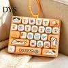 Portable Keyboard Key Pendant Mechanical Fidget Keychain Toy, 26 Tactile Analog Keys Decompression Switch Feel Stress Relief for Backpacks And Wallets