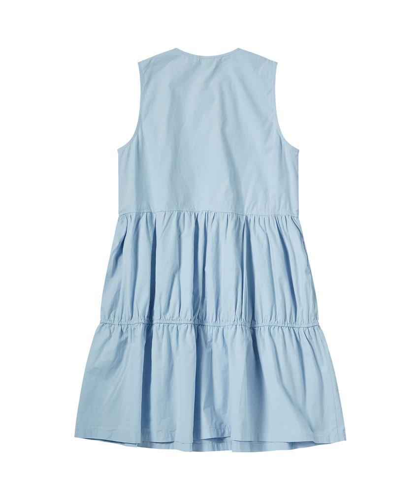 Comoni Nose W Tiered Button One-Piece [Sky Blue]