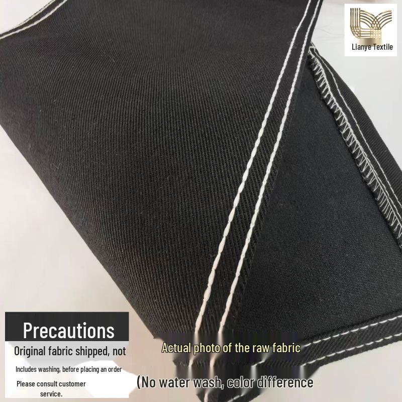 

10-Piece Black Non-Stretch Denim Fabric for All-Season Clothing and Pants