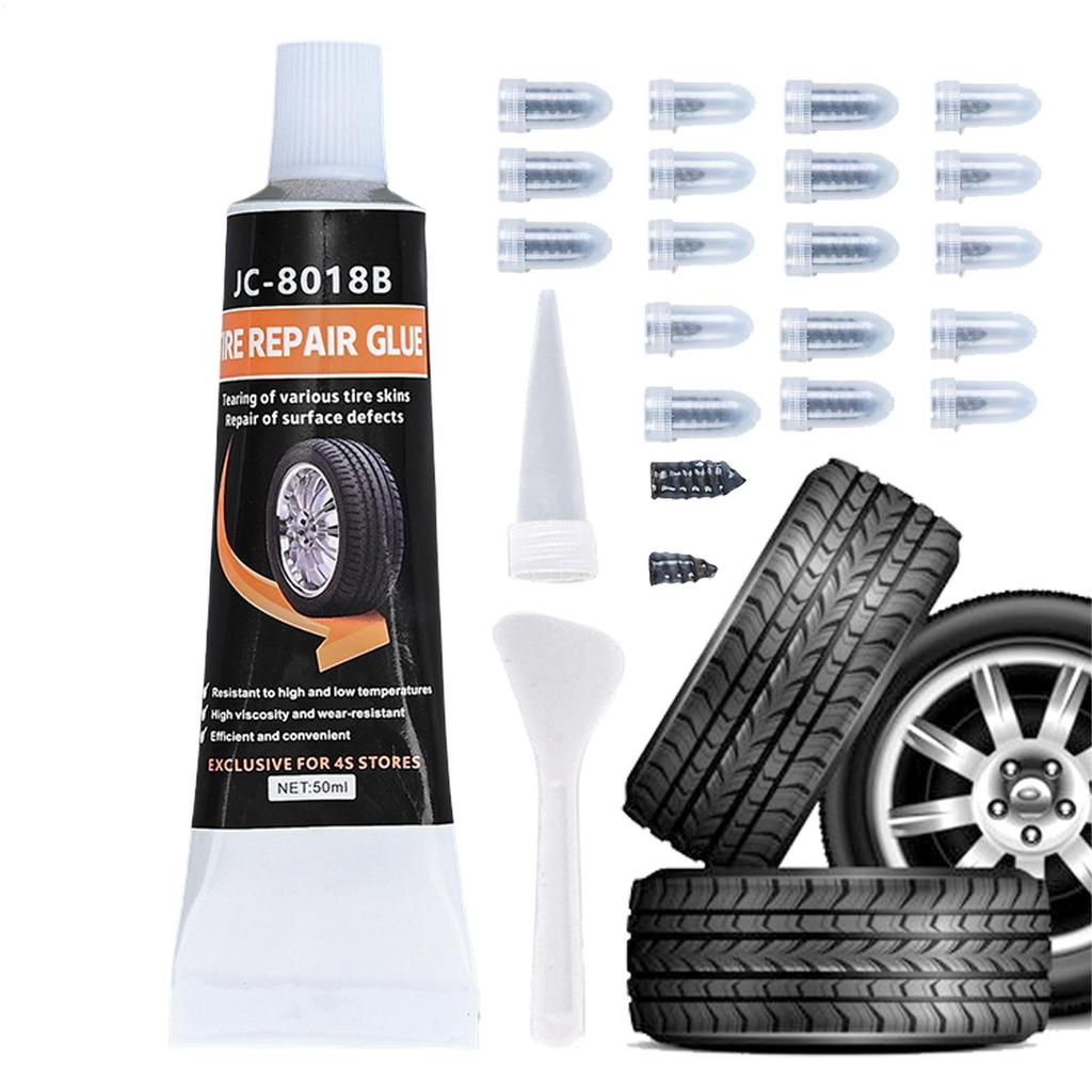11ml Car Tire Repair Kit Adhesive Glue Black Paste Waterproof Sealant Fix Puncture Leak Motorcycle Auto Scraper Repair Adhesive