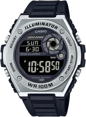 Standard Digital Men's Watch with Multi-Alarm MWD-100H-1BV Reversible LCD Overseas Model