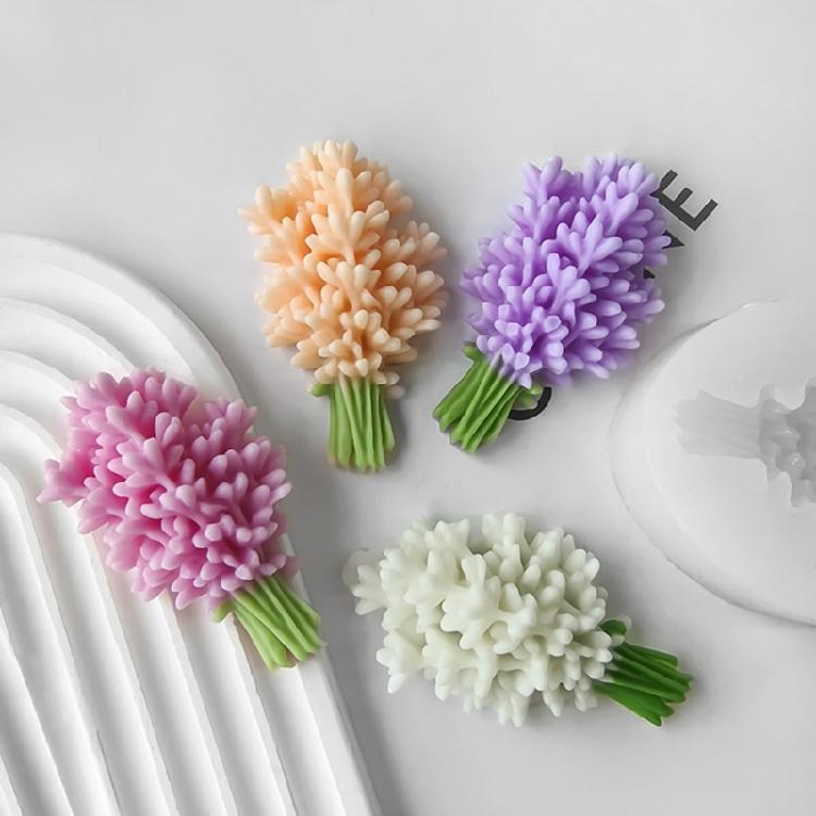 Lavender Scented Ornament Crafting Mold Sturdy Silicone Lavender Scented Hanging Mold for Office and Car Decoration