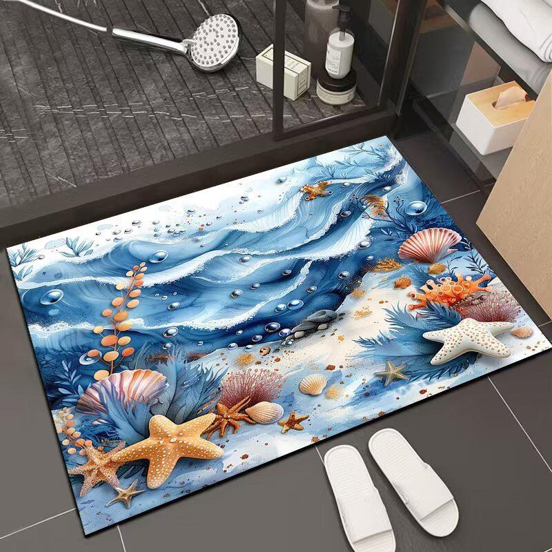 Nordic 3D Visual Stone Diatom Mud-Resistant Easy Clean Entrance Doormat
