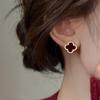 Elegant Four-Leaf Clover Stud Earrings: Versatile, Luxurious, Simple, and Exquisite for Women.