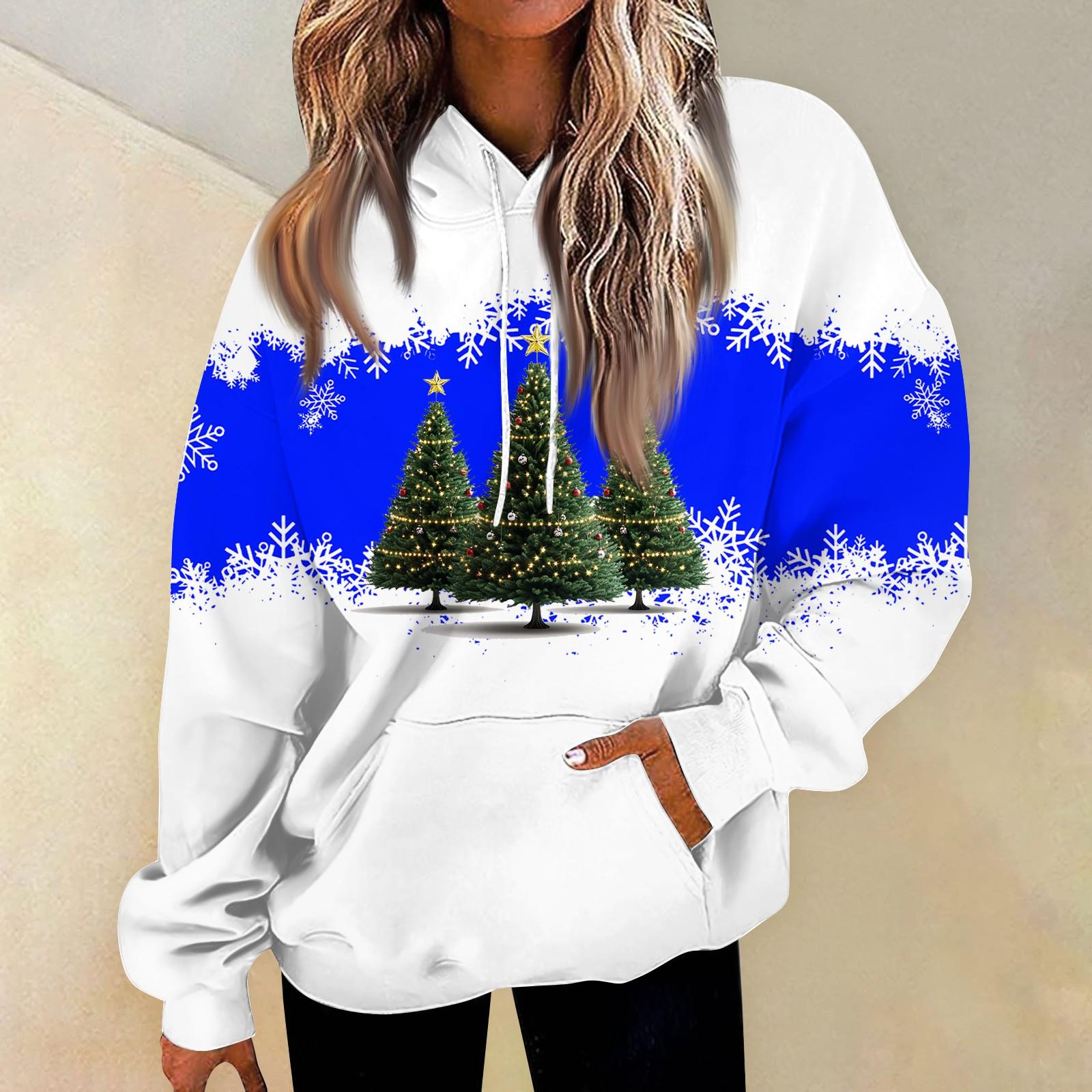 

Женские повседневные модные пуловеры с длинными рукавами и принтом, толстовки с капюшоном XL синий