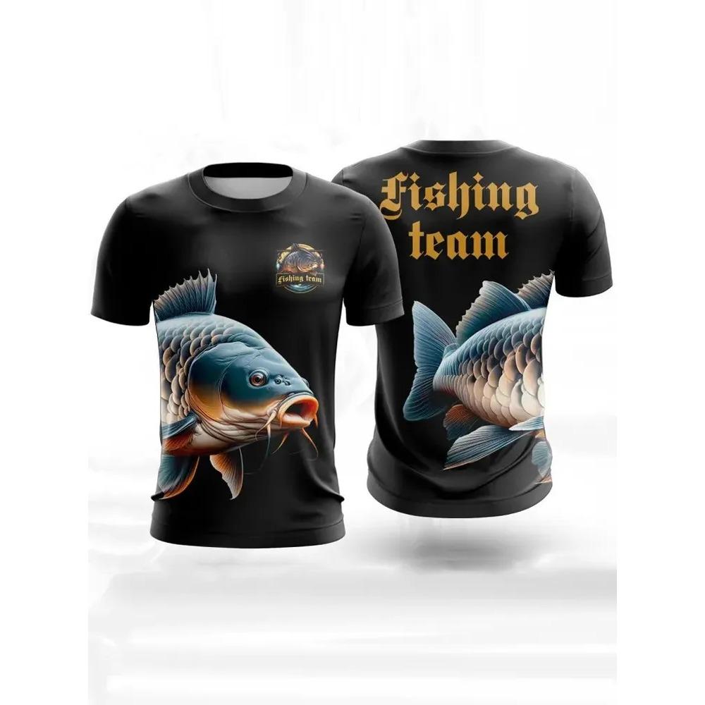 Summer Man T-shirt Fish 3D Printed Short Sleeved T-shirt Fashionable Comfortable Soft Breathable Large Loose T-shirt