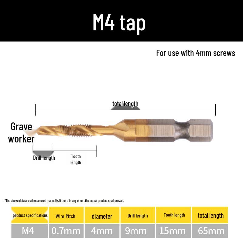 Cobalt Drill-Tap Combo for Stainless Steel: Taper Tap Set with Integrated Drilling and Thread Tapping.