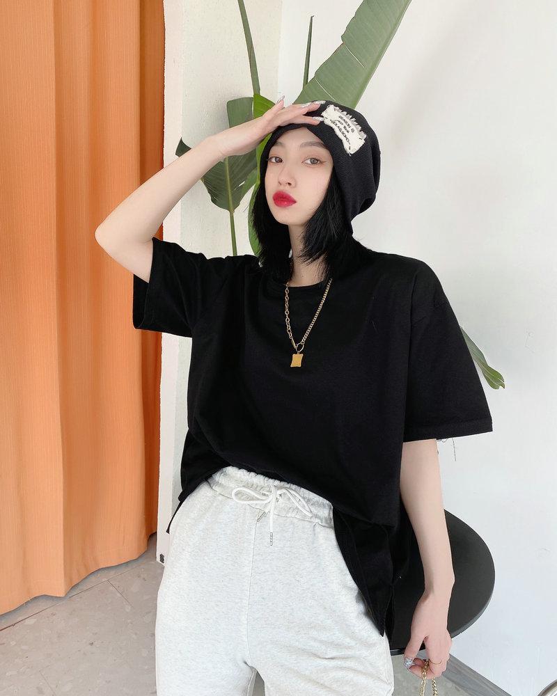 2022 European Style Women's Plus Size Casual Solid Color Short-Sleeve Summer T-Shirt