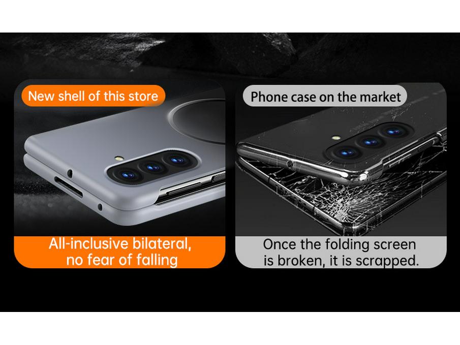 Samsung Z Fold7 Frosted Magnetic Case with Ring Holder – Skin-Feel Protective Cover